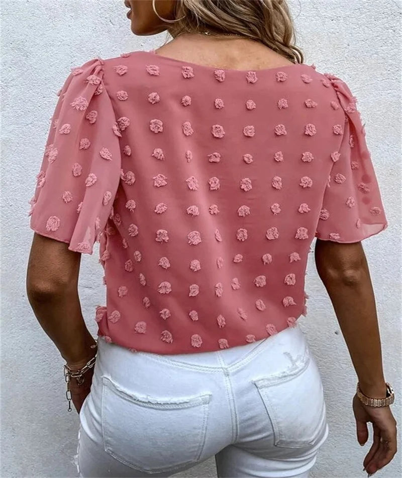 Eliza Beaumont | Chiffon Blouse With 3D Floral Detail For Women