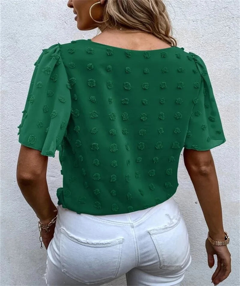 Eliza Beaumont | Chiffon Blouse With 3D Floral Detail For Women