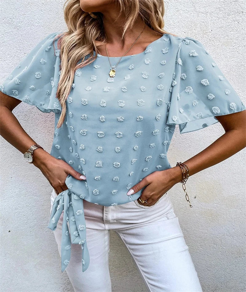 Eliza Beaumont | Chiffon Blouse With 3D Floral Detail For Women