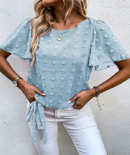 Eliza Beaumont | Chiffon Blouse With 3D Floral Detail For Women