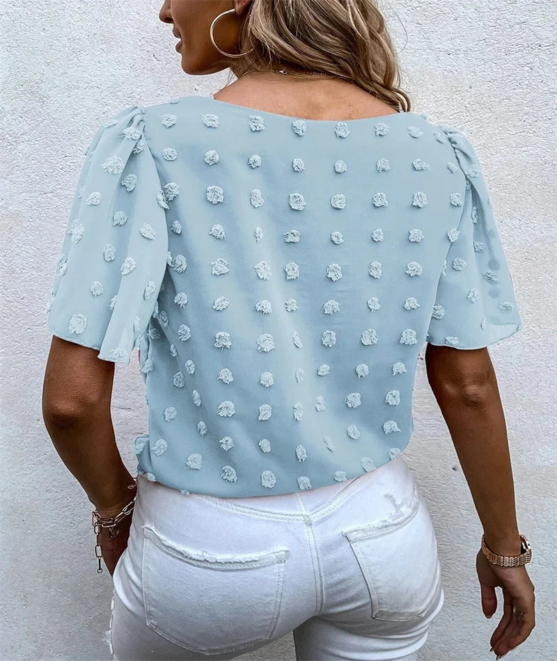 Eliza Beaumont | Chiffon Blouse With 3D Floral Detail For Women