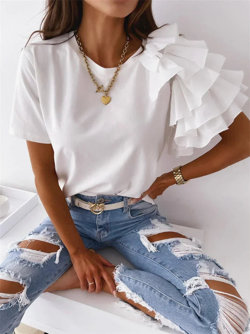 Estelle Marchmont | Ruffle Sleeve Top For Women