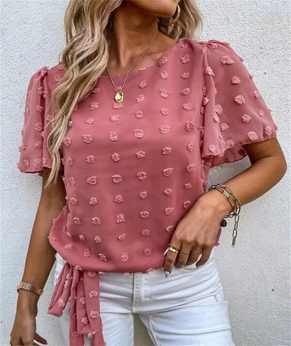 Eliza Beaumont | Chiffon Blouse With 3D Floral Detail For Women