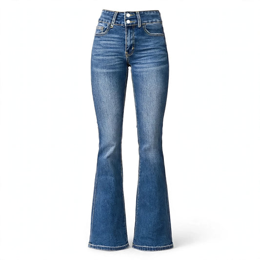 Lisbeth Waverton | Blue High Waist Flared Jeans For Women