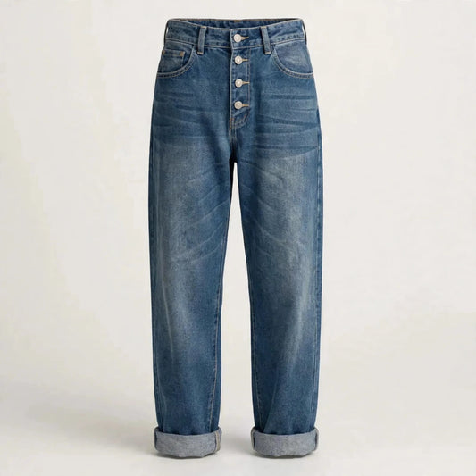 Elin Selby | Blue Relaxed Stretch Jeans For Women