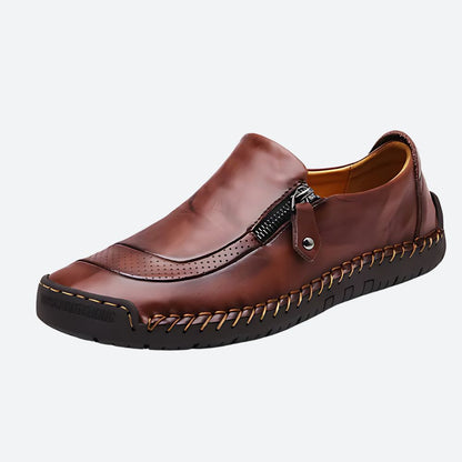 Jarrah Marlowe | Black Leather Side Zip Shoes For Men