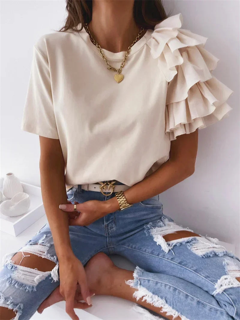 Estelle Marchmont | Ruffle Sleeve Top For Women