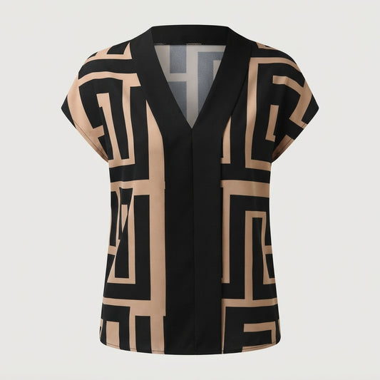 Saskia Sheffield | Geometric Print Blouse For Women
