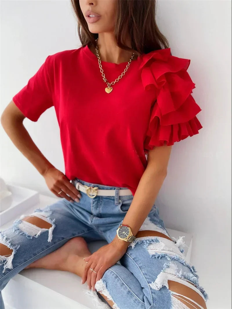 Estelle Marchmont | Ruffle Sleeve Top For Women