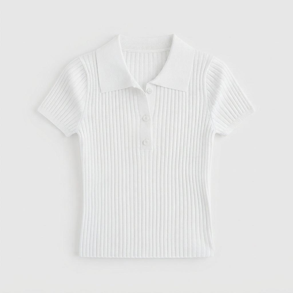 Tahlia Sheppard | Ribbed Knit V-Neck Top For Women