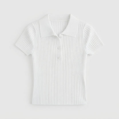 Tahlia Sheppard | Ribbed Knit V-Neck Top For Women