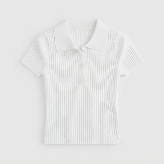 Tahlia Sheppard | Ribbed Knit V-Neck Top For Women