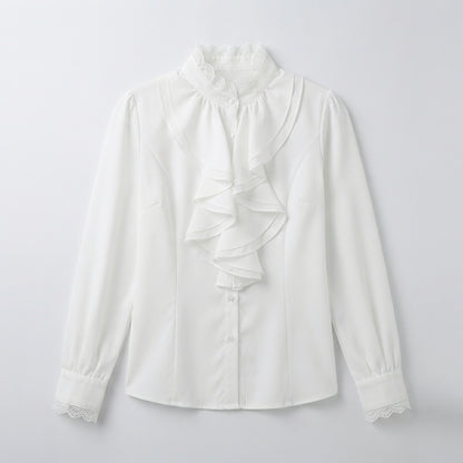 Verity Lansdowne | Ruffle Collar Blouse With Long Sleeves For Women