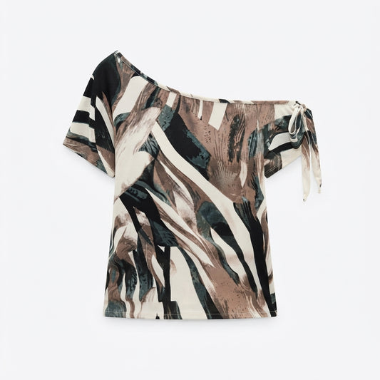 Bridie Hartnett | Off-Shoulder Graphic Print Blouse For Women