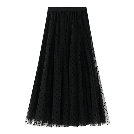 Georgina Ashbourne | Blush Dotted Tulle Midi Skirt For Women