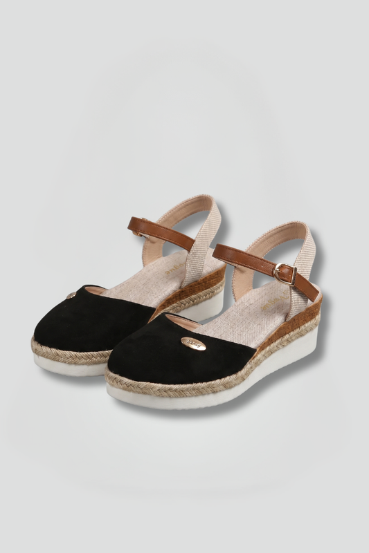 Harper Gilmore | Black Espadrille Closed Toe Sandals For Women