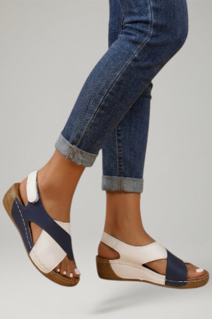 Brooke Ashcroft | Orange Toe Loop Wedge Sandals For Women