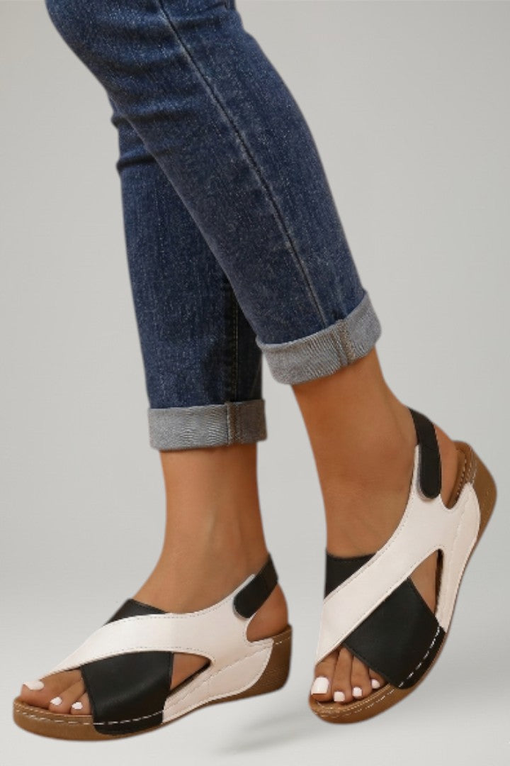 Brooke Ashcroft | Orange Toe Loop Wedge Sandals For Women