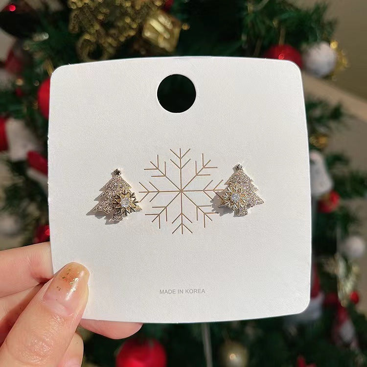 Sparkle Bell | Rhinestone Tree Christmas Earrings For Women