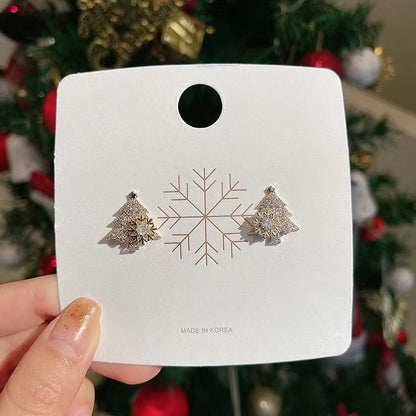 Sparkle Bell | Rhinestone Tree Christmas Earrings For Women