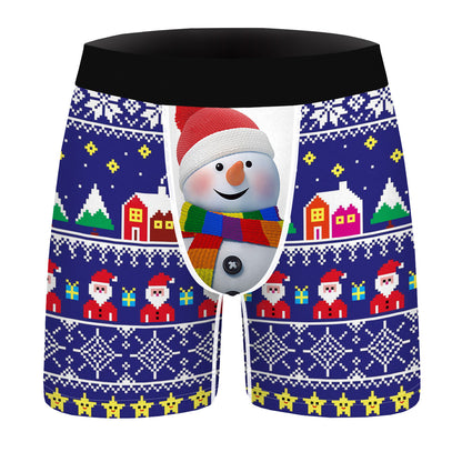 North Star | Red Santa Print Christmas Boxer Briefs For Men