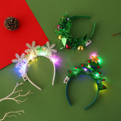 Antler Glow | Red Light-Up Reindeer Christmas Headband Unisex