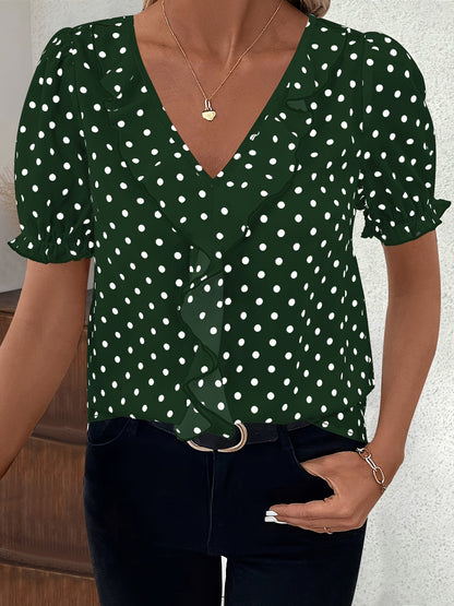Florence Fairweather | Lace Color Block Blouse With Bubble Sleeves For Women