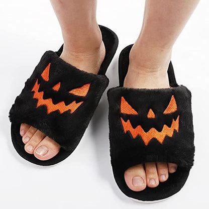 Beatrix Sloane | Plush Pumpkin Halloween Slippers For Women