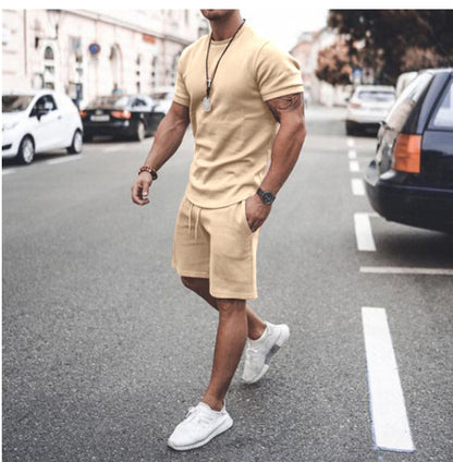 Sonny Bracewell | Pink T-Shirt And Shorts Set For Men