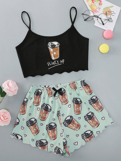 Aubrey Pettifer | Cookie Print Cami Pyjama Set For Women