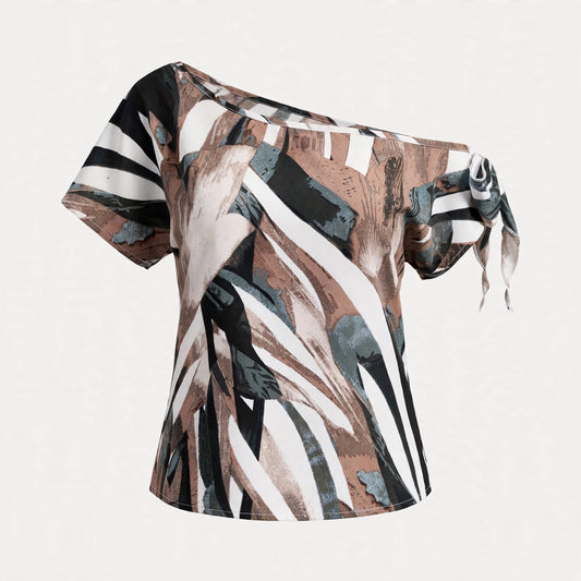 Iris Jennings | Abstract Print Off Shoulder Top For Women