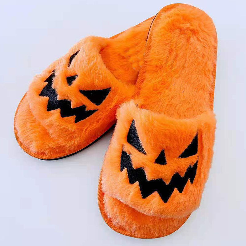 Beatrix Sloane | Plush Pumpkin Halloween Slippers For Women