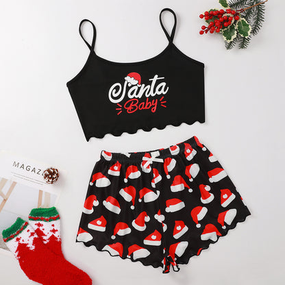 Snowy Cheer | Santa Print Christmas Pyjamas For Women