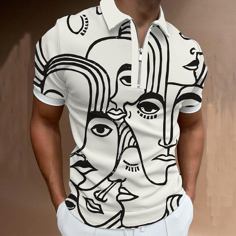 Desmond Rutherglen | Zip Polo Shirt For Men