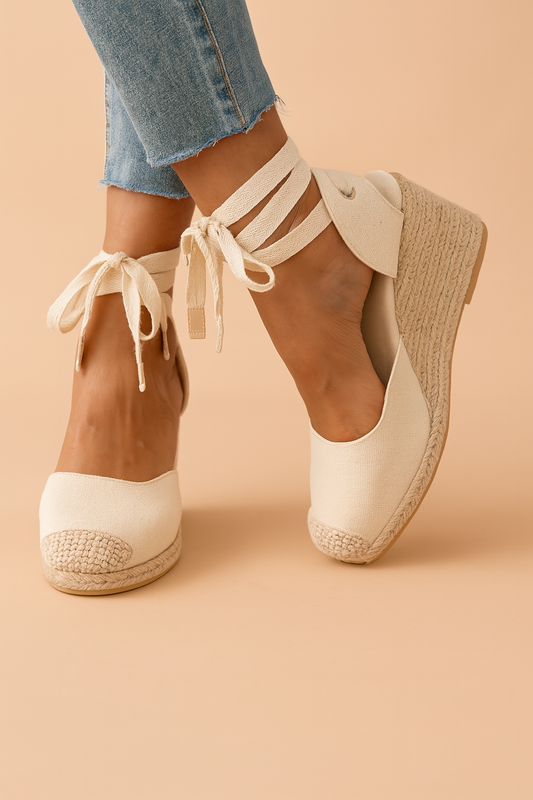 Annabel Wickham | Espadrille Tie-Up Wedge Sandals For Women