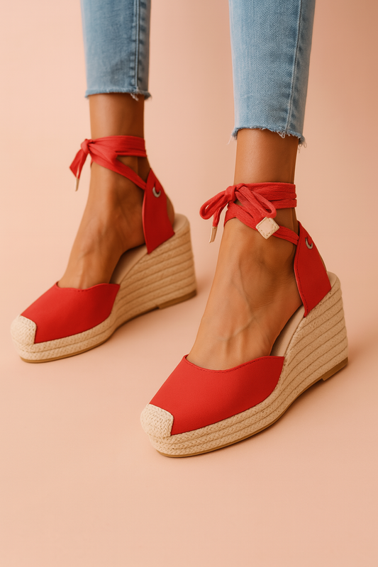 Annabel Wickham | Espadrille Tie-Up Wedge Sandals For Women