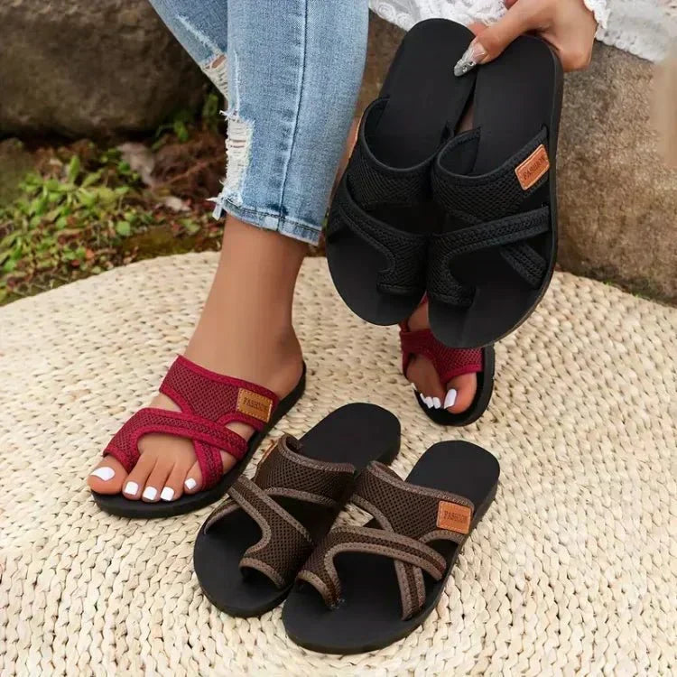 Freya Langley | Woven Cross-Strap Sandals For Women