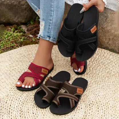 Freya Langley | Woven Cross-Strap Sandals For Women