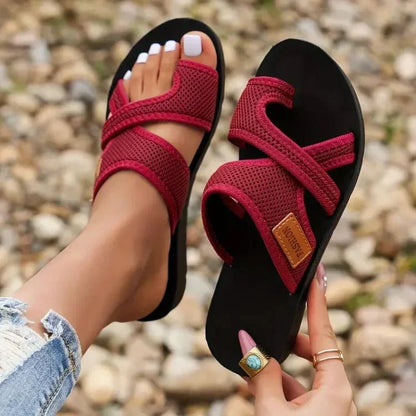 Freya Langley | Woven Cross-Strap Sandals For Women