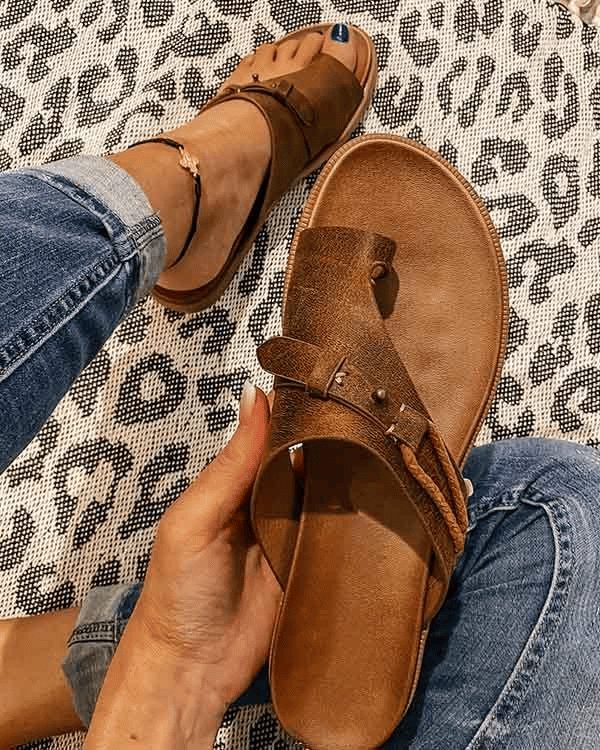 Coral Winterbourne | Vegan Leather Buckle Sandals For Women