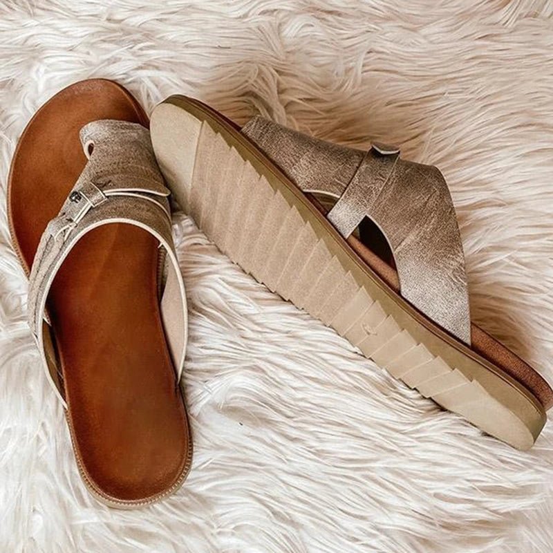 Coral Winterbourne | Vegan Leather Buckle Sandals For Women