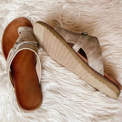 Coral Winterbourne | Vegan Leather Buckle Sandals For Women