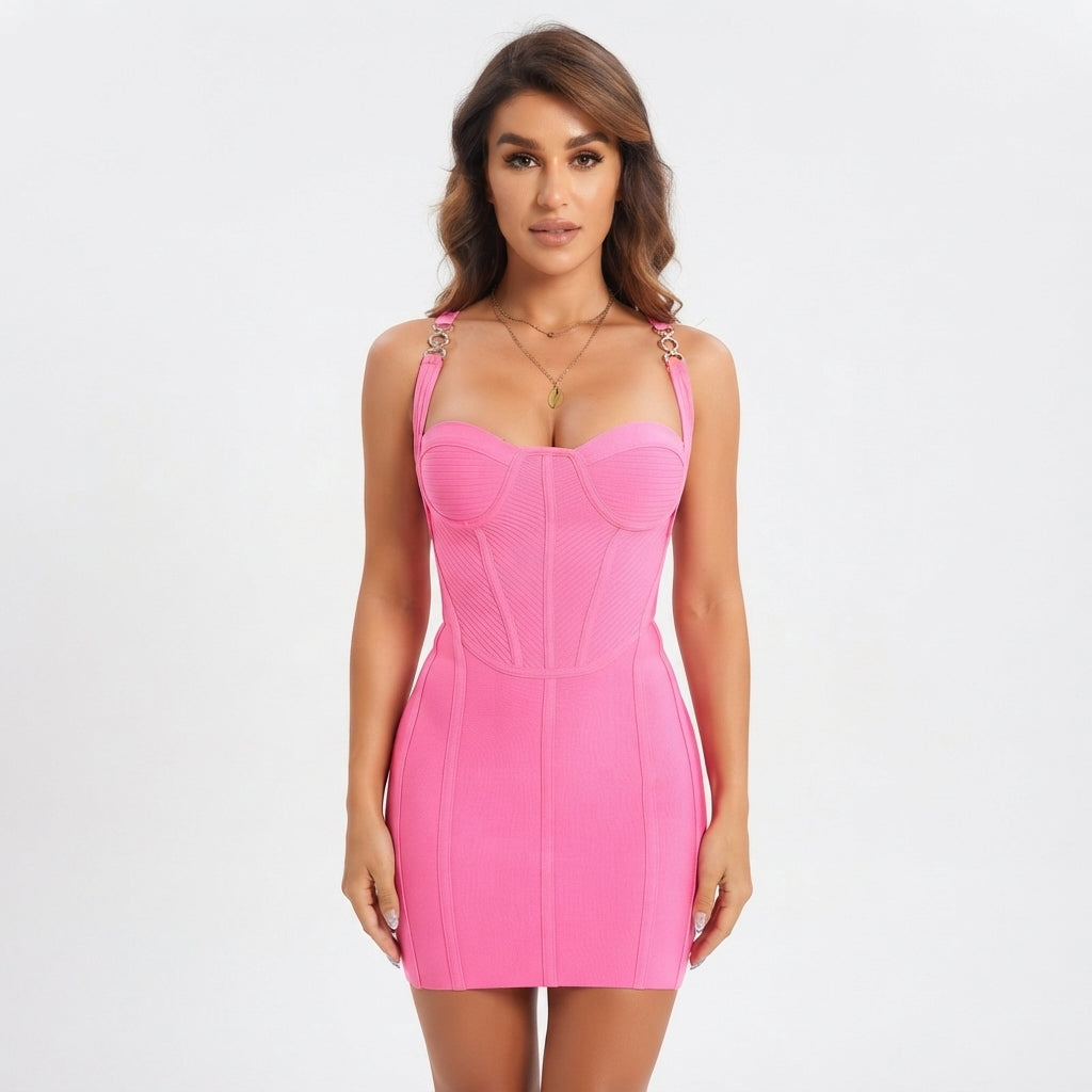 Ashleigh Collins | Bandage Cocktail Dress With Metal Ring Detail For Women