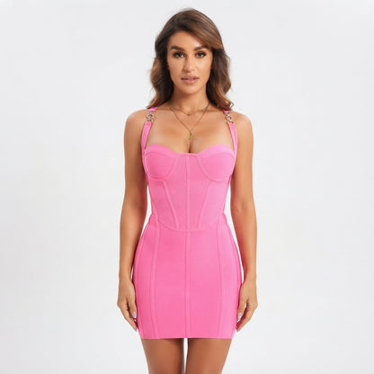 Ashleigh Collins | Bandage Cocktail Dress With Metal Ring Detail For Women