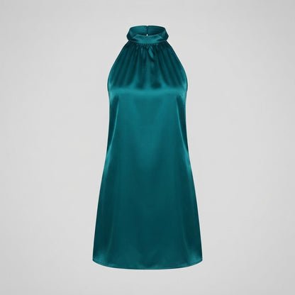 Ashleigh Robertson | Satin Halter-Neck Midi Dress For Women