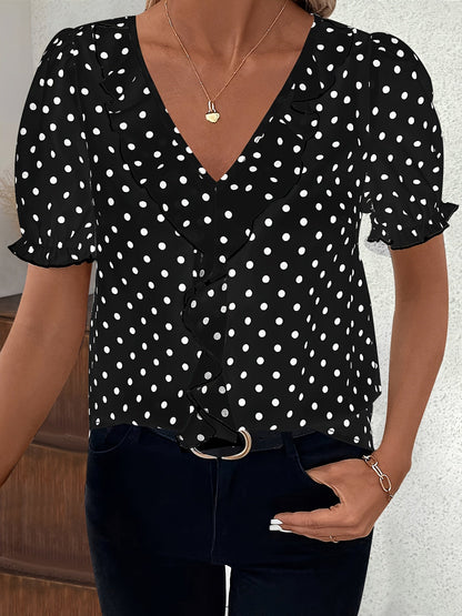 Florence Fairweather | Lace Color Block Blouse With Bubble Sleeves For Women