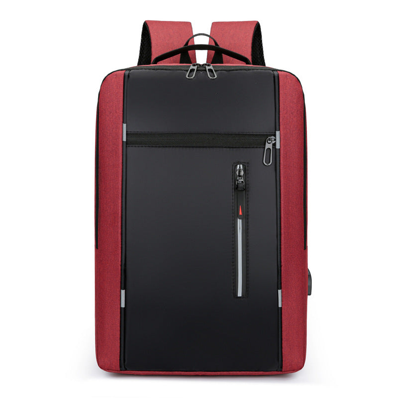 Slim USB Business Laptop Backpack - Red