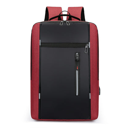 Slim USB Business Laptop Backpack - Red