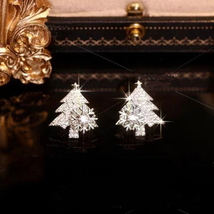 Sparkle Bell | Rhinestone Tree Christmas Earrings For Women