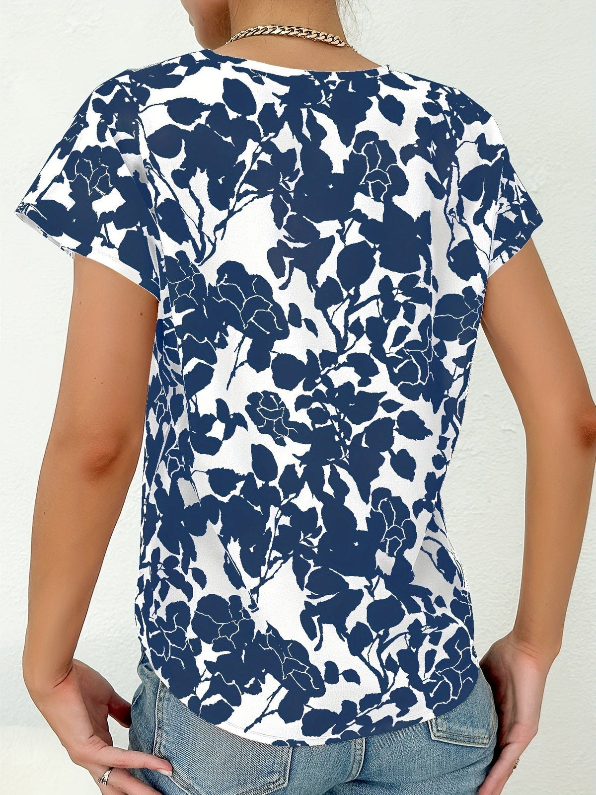 Willow Sheridan | Floral Print V-Neck Blouse For Women